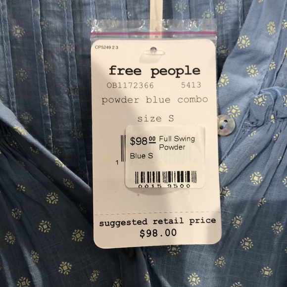 Free People blue button down dress - Picture 7 of 7